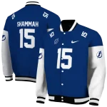 customized tampa bay lightning team patch blue varsity jacket best selling