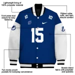 customized tampa bay lightning team patch blue varsity jacket best selling