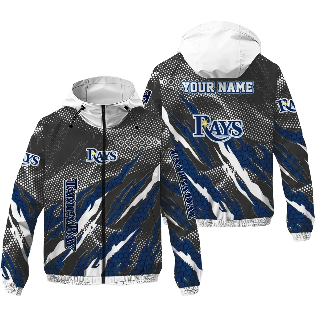 customized tampa bay rays claw mesh navy gray windbreaker jacket high quality customized tampa bay rays claw mesh navy gray windbreaker jacket high quality