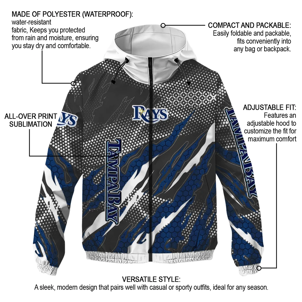 customized tampa bay rays claw mesh navy gray windbreaker jacket new arrival customized tampa bay rays claw mesh navy gray windbreaker jacket new arrival