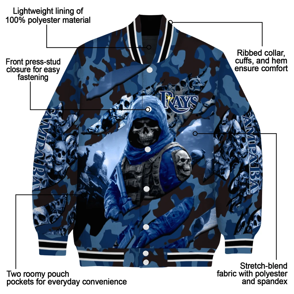 customized tampa bay rays skull horde navy varsity jacket new arrival customized tampa bay rays skull horde navy varsity jacket new arrival