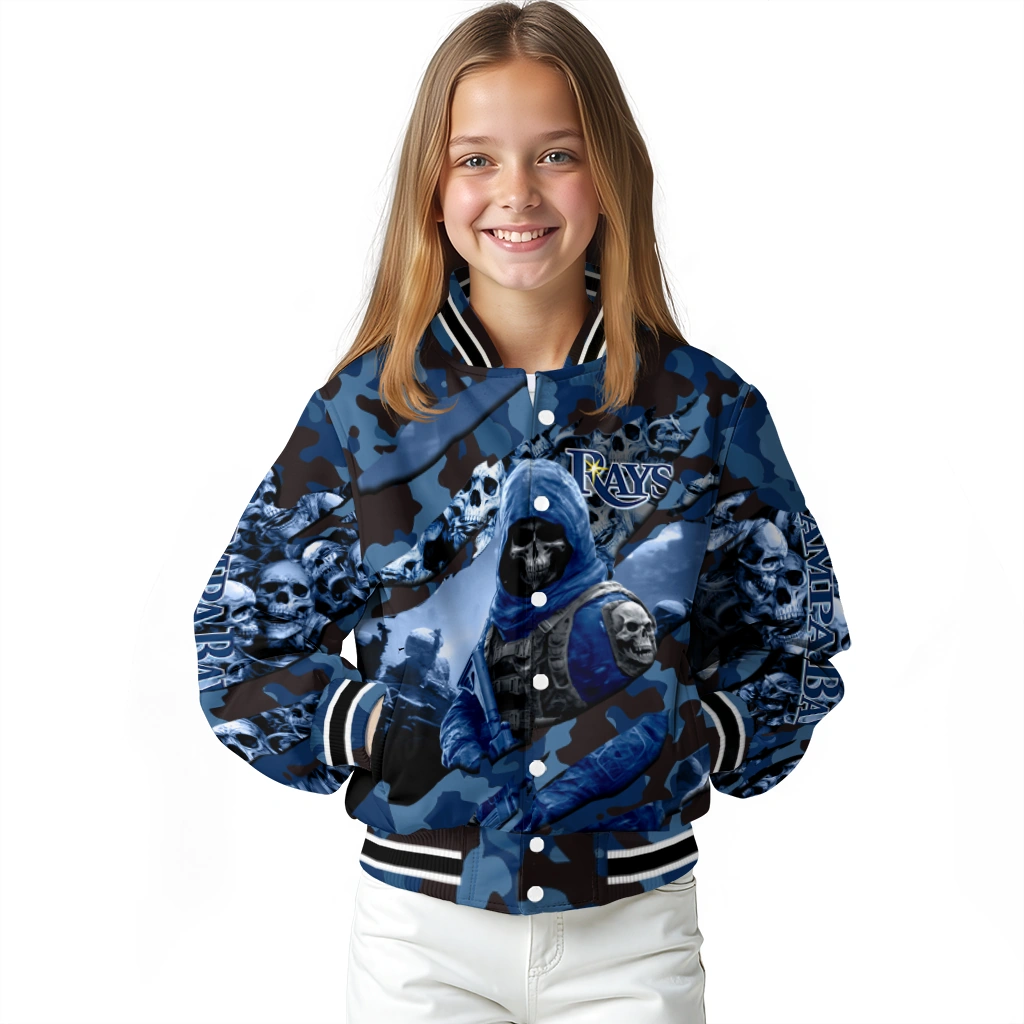 customized tampa bay rays skull horde navy varsity jacket top rated customized tampa bay rays skull horde navy varsity jacket top rated