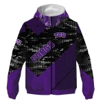 customized tcu horned frogs arrow matrix purple black windbreaker jacket best selling