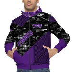 customized tcu horned frogs arrow matrix purple black windbreaker jacket best selling