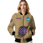 customized tcu horned frogs claw effect beige bomber jacket best selling