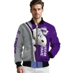 customized tcu horned frogs snoopy head purple bomber jacket best selling