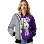 customized tcu horned frogs snoopy head purple bomber jacket best selling