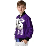 customized tcu horned frogs snoopy head purple bomber jacket best selling