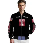 customized temple owls american flag skull black bomber jacket best selling