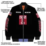 customized temple owls american flag skull black bomber jacket best selling