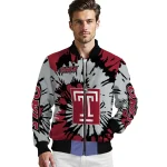 customized temple owls burst splatter red bomber jacket best selling