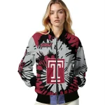 customized temple owls burst splatter red bomber jacket best selling