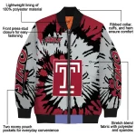 customized temple owls burst splatter red bomber jacket best selling