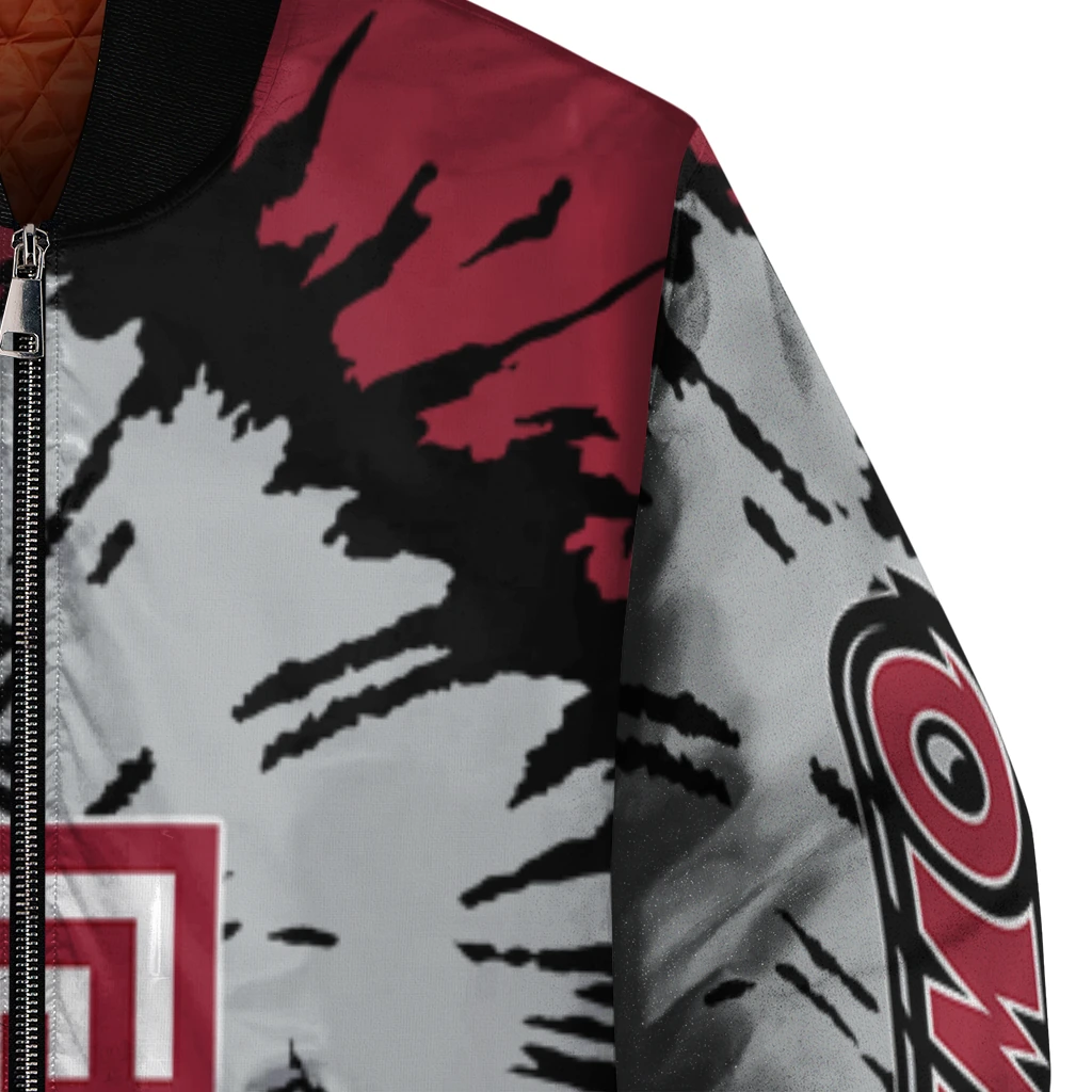 customized temple owls burst splatter red bomber jacket premium grade customized temple owls burst splatter red bomber jacket premium grade