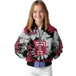customized temple owls burst splatter red bomber jacket best selling