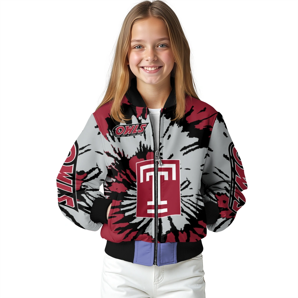 customized temple owls burst splatter red bomber jacket top rated customized temple owls burst splatter red bomber jacket top rated