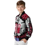 customized temple owls burst splatter red bomber jacket best selling