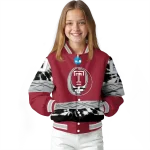 customized temple owls circle skull red black varsity jacket best selling