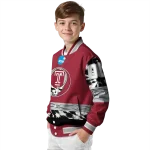 customized temple owls circle skull red black varsity jacket best selling