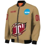 customized temple owls claw effect beige bomber jacket best selling