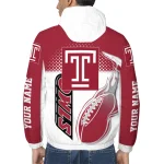 customized temple owls football flame red white windbreaker jacket best selling
