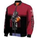 customized temple owls groot football red black bomber jacket best selling