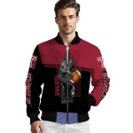 customized temple owls groot football red black bomber jacket best selling