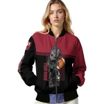 customized temple owls groot football red black bomber jacket best selling