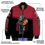 customized temple owls groot football red black bomber jacket best selling