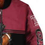 customized temple owls groot football red black bomber jacket best selling