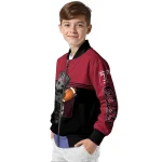 customized temple owls groot football red black bomber jacket best selling