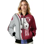 customized temple owls snoopy head red bomber jacket best selling