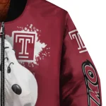 customized temple owls snoopy head red bomber jacket best selling