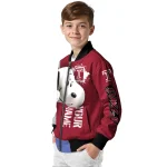 customized temple owls snoopy head red bomber jacket best selling