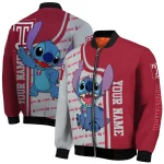 customized temple owls stitch laughing red bomber jacket best selling