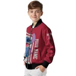customized temple owls stitch laughing red bomber jacket best selling