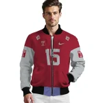 customized temple owls team patch red bomber jacket best selling