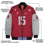 customized temple owls team patch red bomber jacket best selling