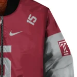 customized temple owls team patch red bomber jacket best selling