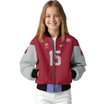 customized temple owls team patch red bomber jacket best selling