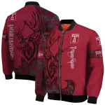 customized temple owls tribal deer art red bomber jacket best selling