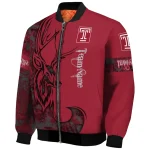 customized temple owls tribal deer art red bomber jacket best selling