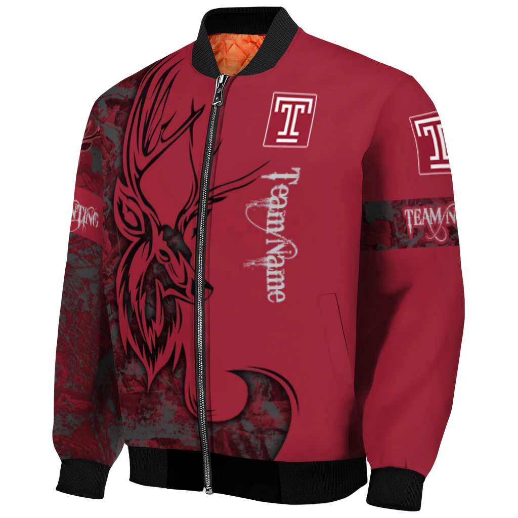 customized temple owls tribal deer art red bomber jacket fashion forward customized temple owls tribal deer art red bomber jacket fashion forward