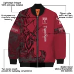 customized temple owls tribal deer art red bomber jacket best selling