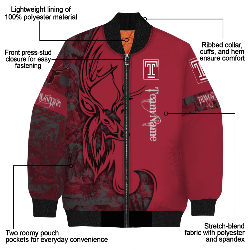 customized temple owls tribal deer art red bomber jacket new arrival customized temple owls tribal deer art red bomber jacket new arrival