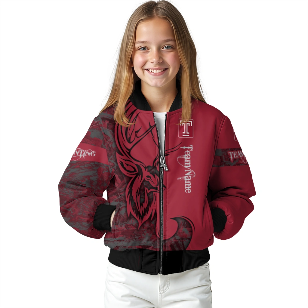 customized temple owls tribal deer art red bomber jacket top rated customized temple owls tribal deer art red bomber jacket top rated