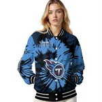 customized tennessee titans burst splatter navy varsity jacket best selling