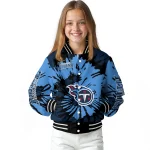 customized tennessee titans burst splatter navy varsity jacket best selling