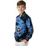 customized tennessee titans burst splatter navy varsity jacket best selling