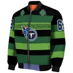 customized tennessee titans clover green lines green black bomber jacket best selling